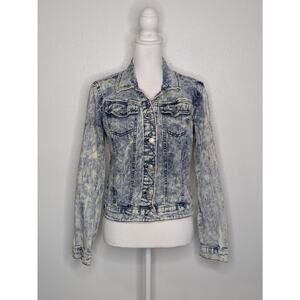MOSSIMO Supply Co Jacket Women's Denim Acid Wash Jacket Size Medium